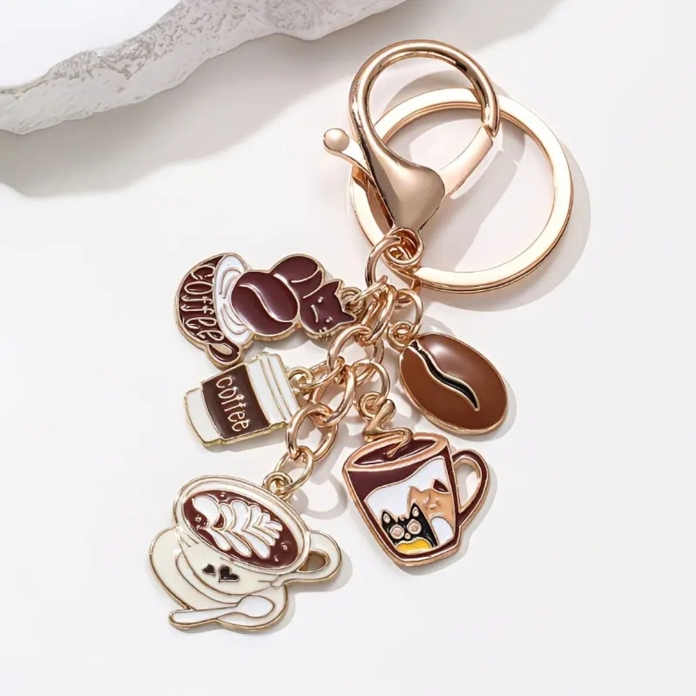 Coffee Lovers Bag Charm Keychain